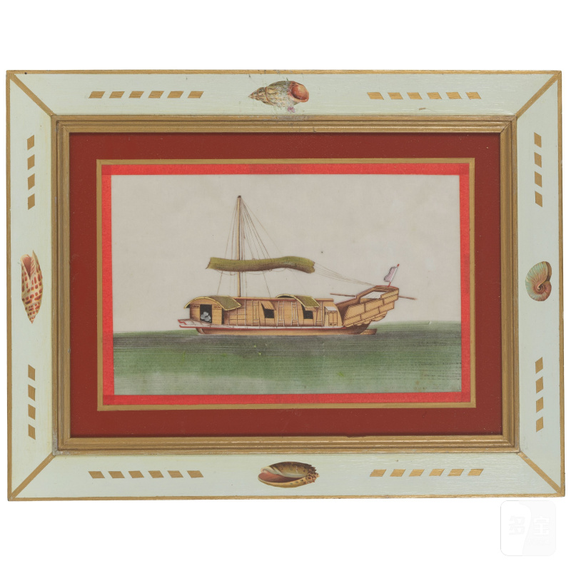 中國畫家 十九世紀 船圖一組十二幅 水粉紙本 鏡框 | CHINESE ARTIST (19TH CENTURY) - 图16
